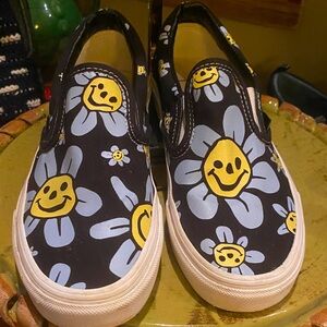 Vans Classic Daisy Trippy Grin Floral Black/Yellow Sneakers Slip-on